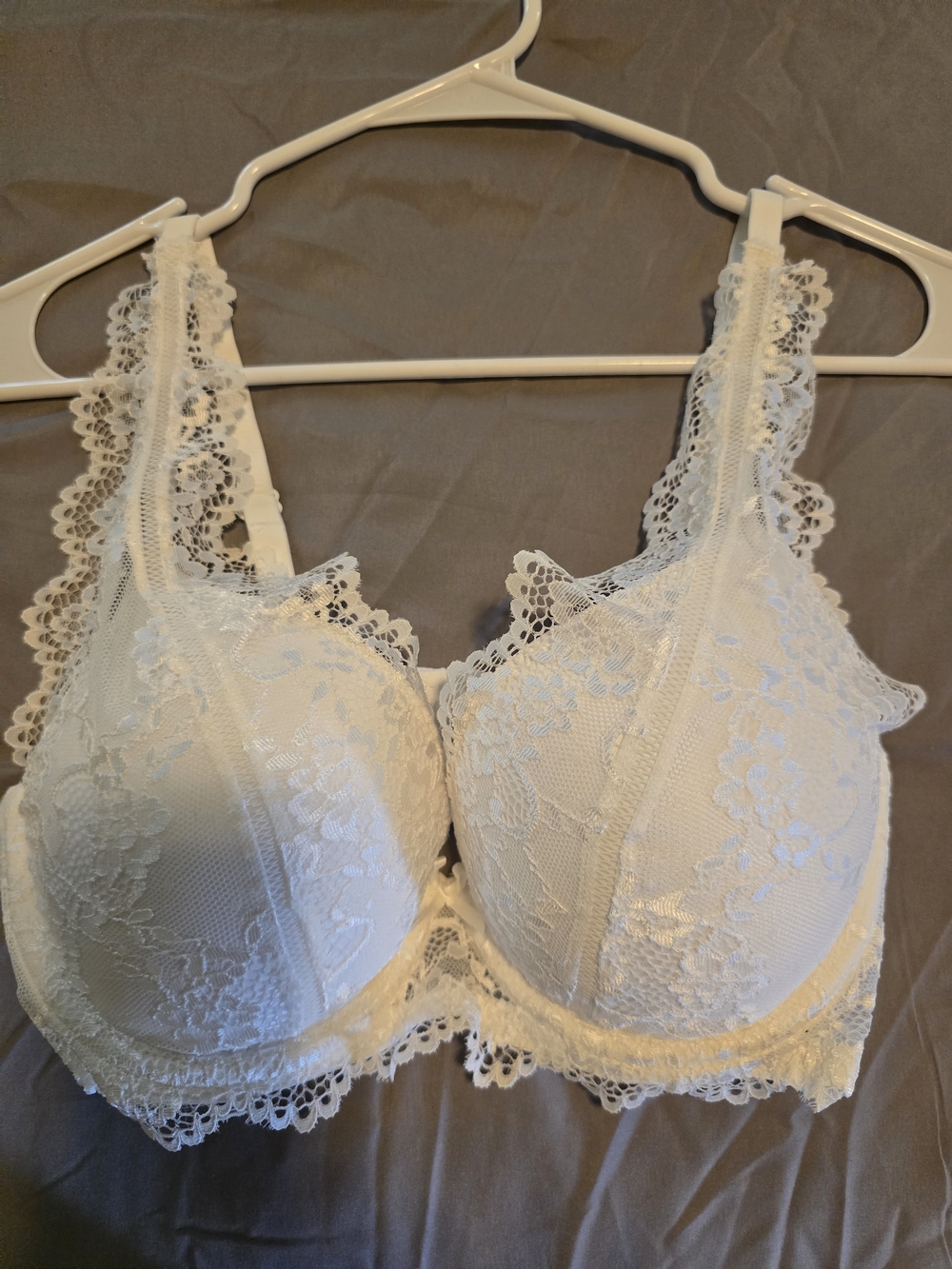 Lace Underwire Bra - White - Unbranded
